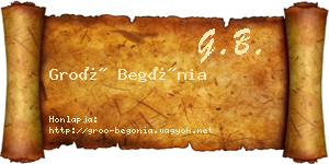 Groó Begónia névjegykártya